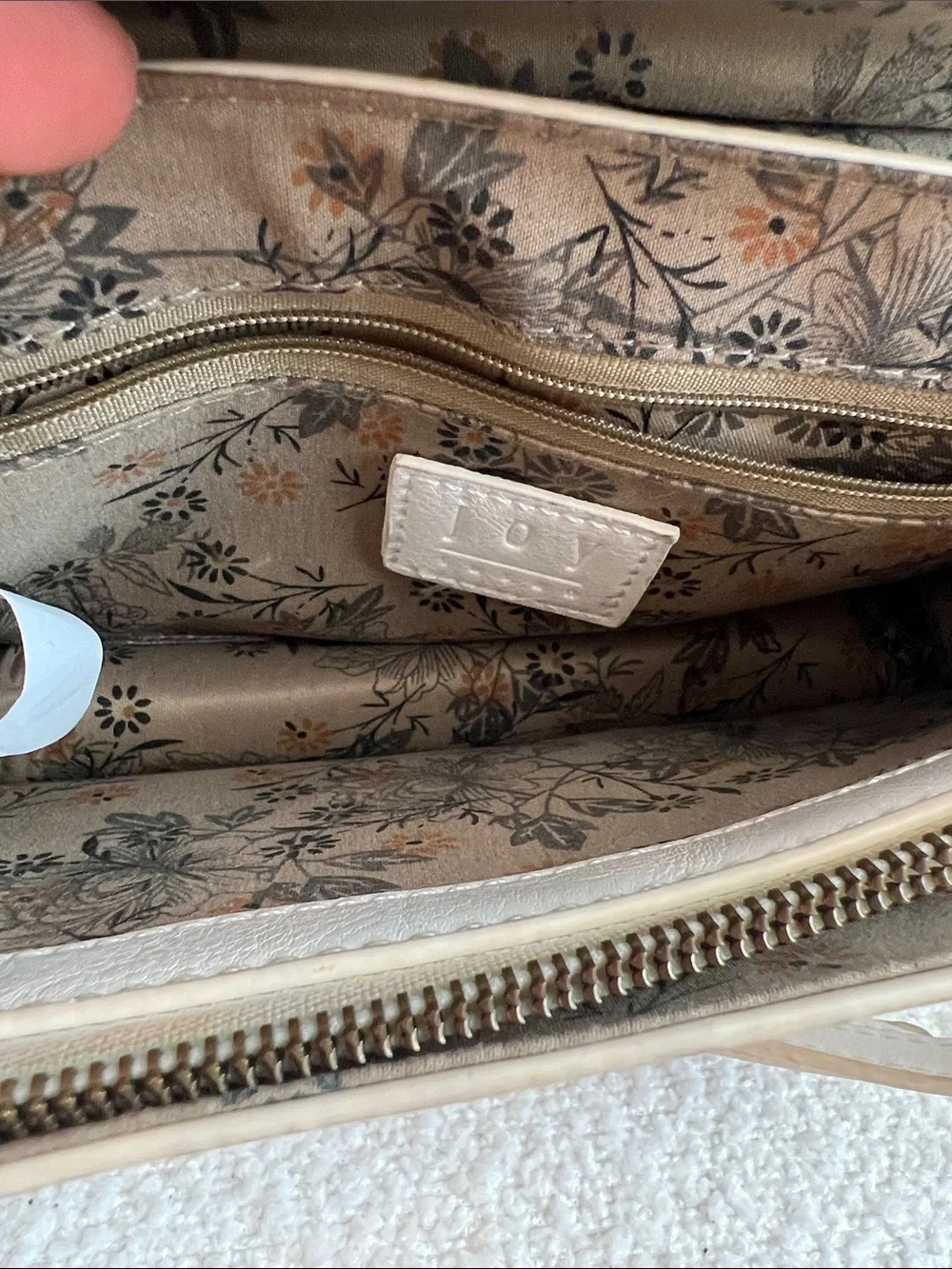 Joy Susan White Crossbody Bag with Gold Ring Accent